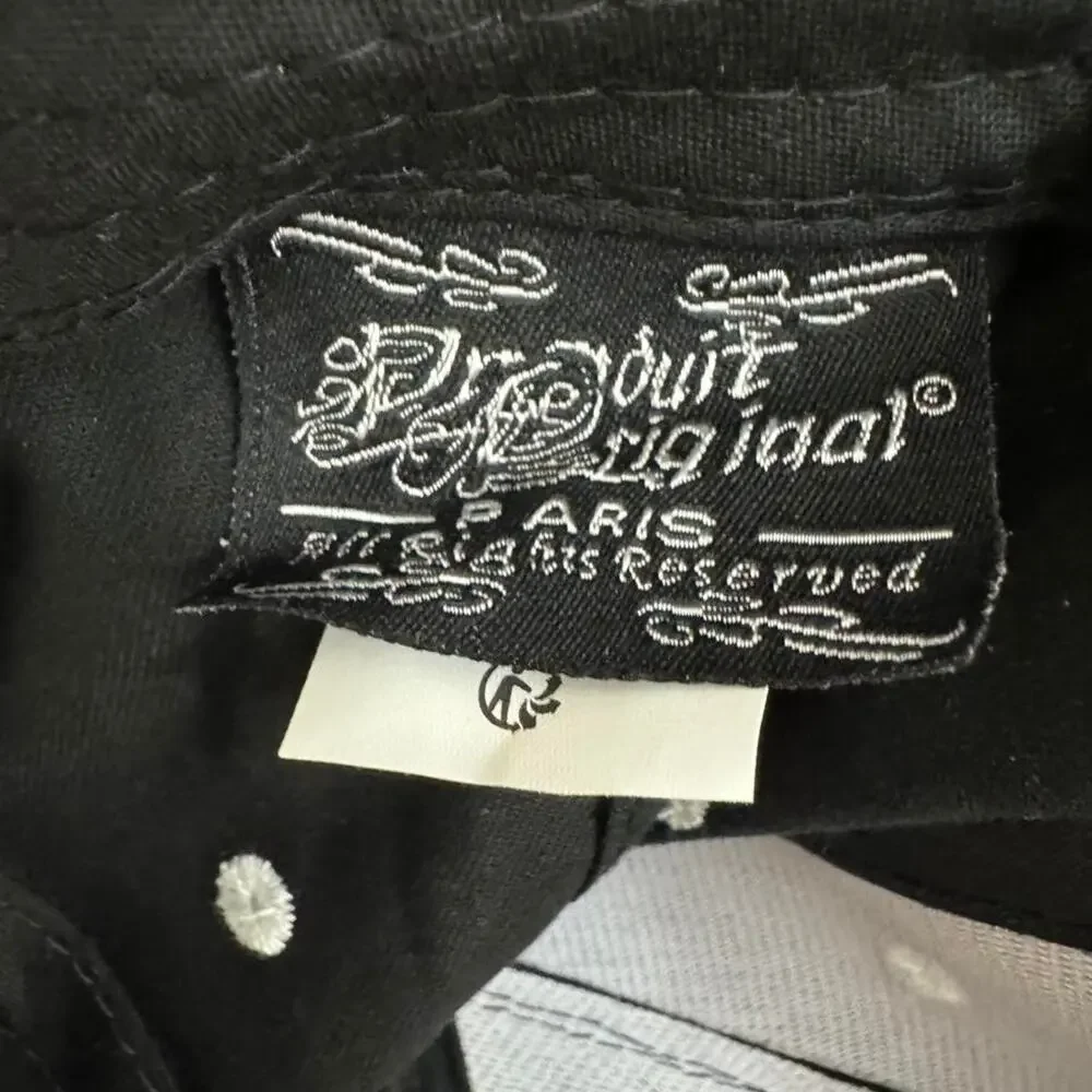 Black paris rhinestone baseball cap...
